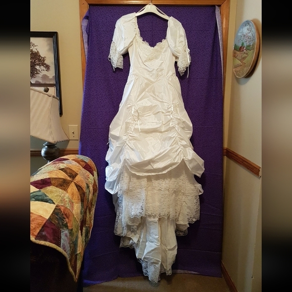 RARE Snow White Beads Ballroom Wedding Dress Princess Victorian Luxury Ball Gown - Picture 9 of 15